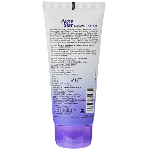 acnestar facewash 50 gm